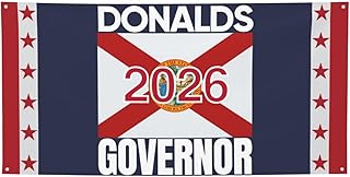 Byron-Donald'S For Governor 2026 Banner Sign 2x4 Ft Byron-Donalds Florida Governor 2026 Banner Flag For Festival Party Holiday With 4 Metal Eyelets