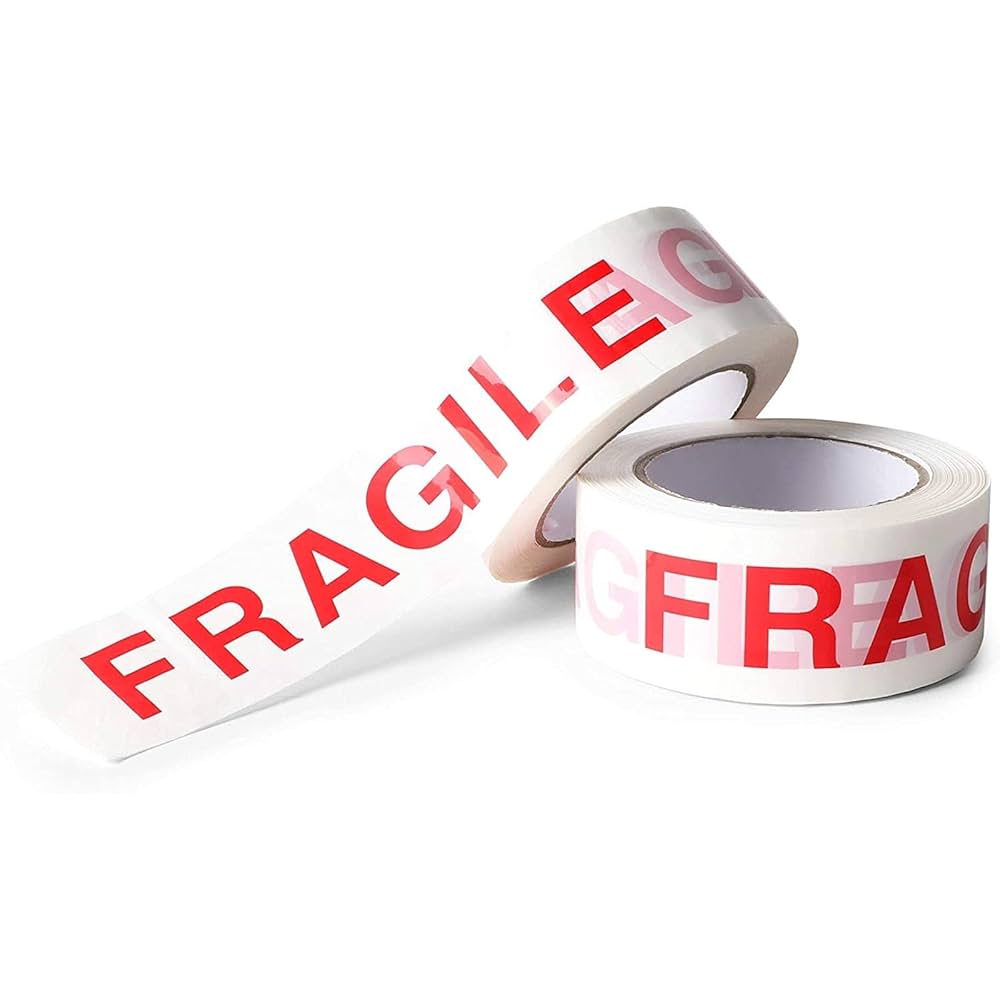 Amazon.co.jp: Fragile 粘着テープ、配送、梱包用 (110ヤード、8