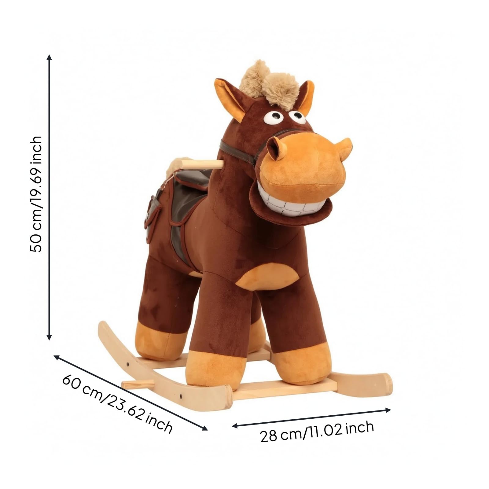 Cavallo a in Legno Soffice, Marrone