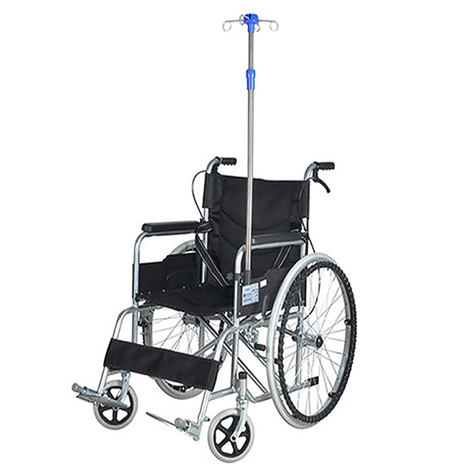 Asta per Flebo per Sedia a Rotelle 4 Ganci Portaflebo per Sedia a Rotelle Asta Portaflebo Telescopica Regolabile in Altezza
