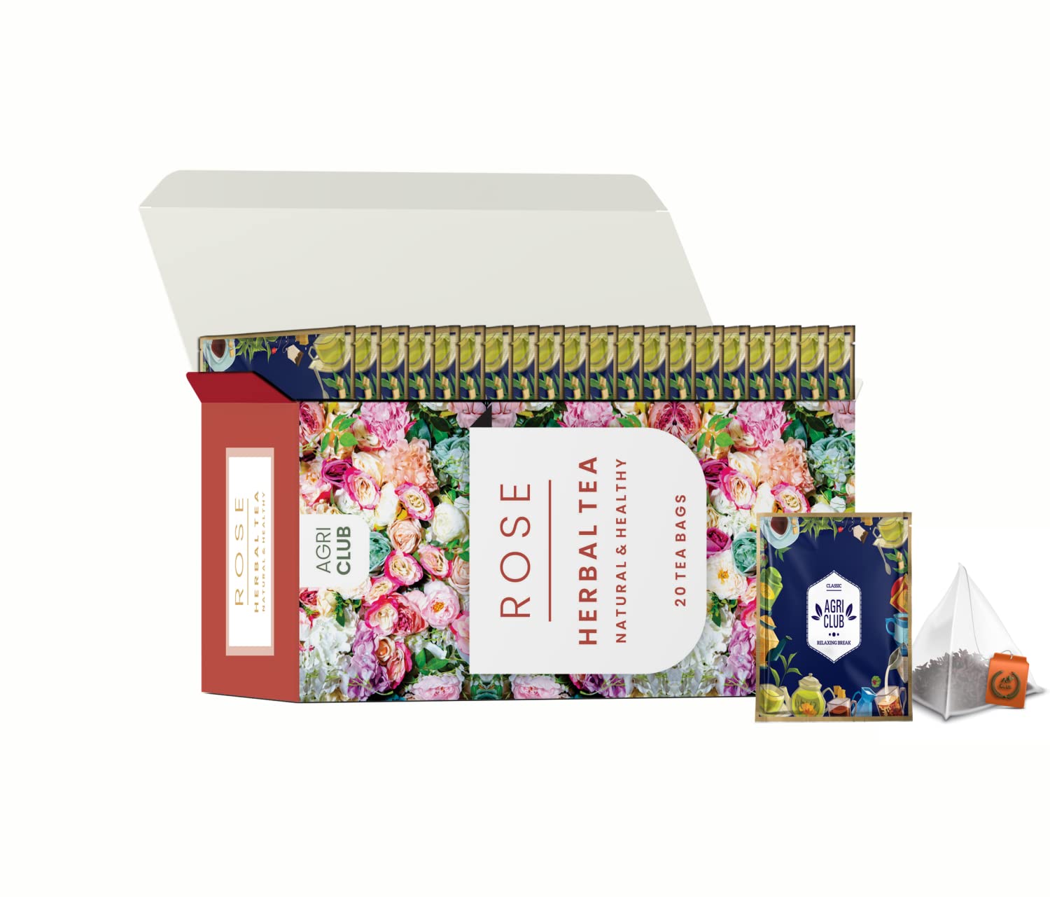 AGRI CLUB Rose Herbal Infusion Tea|20 Herbal Tea Bags|Rich In Vitamin C And Antioxidants |Caffeine Free|,100 Grams 1