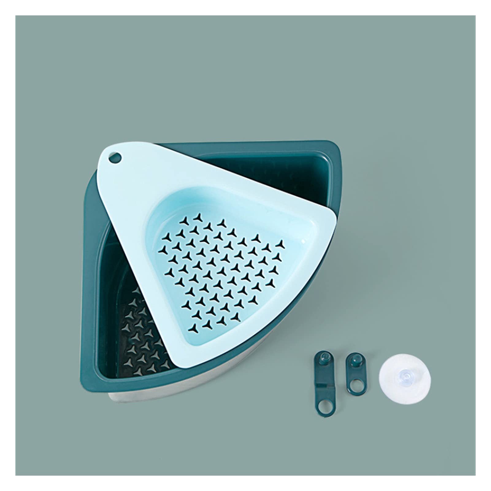 Colador Cocina triangular fregadero colador drenaje fruta fruta vegetal escurridor cesta ventosa taza de esponja herramienta de almacenamiento fregadero estante del filtro Coladores de Alimentos