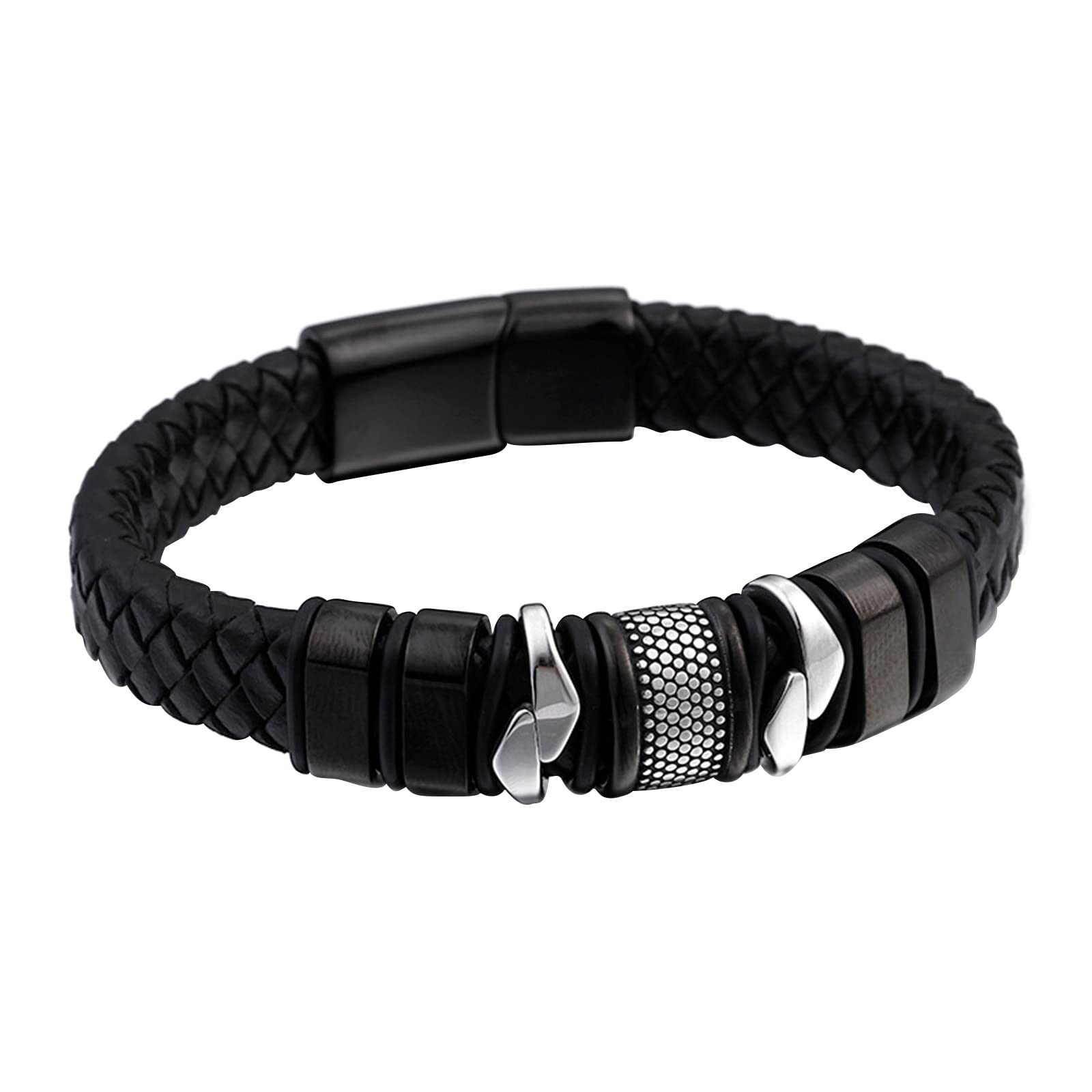 Männer aus rostfreiem Stahlarmbändern, Männer Lederarmbänder geflochten