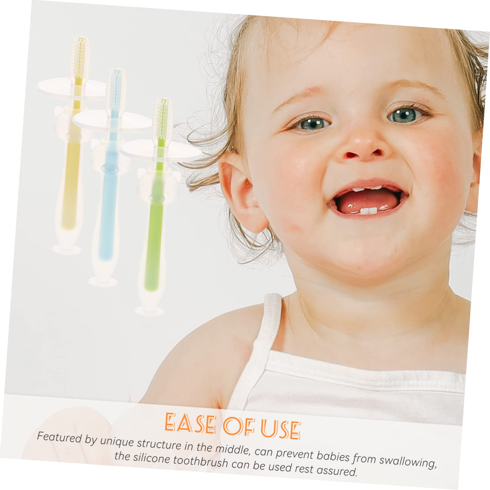 VICASKY 4 set di spazzolini da denti per neonati, primo spazzolino da denti modellato, spazzolino da denti per bambini, spazzolino da denti in silicone, gel di silice, 4 pezzi * 4