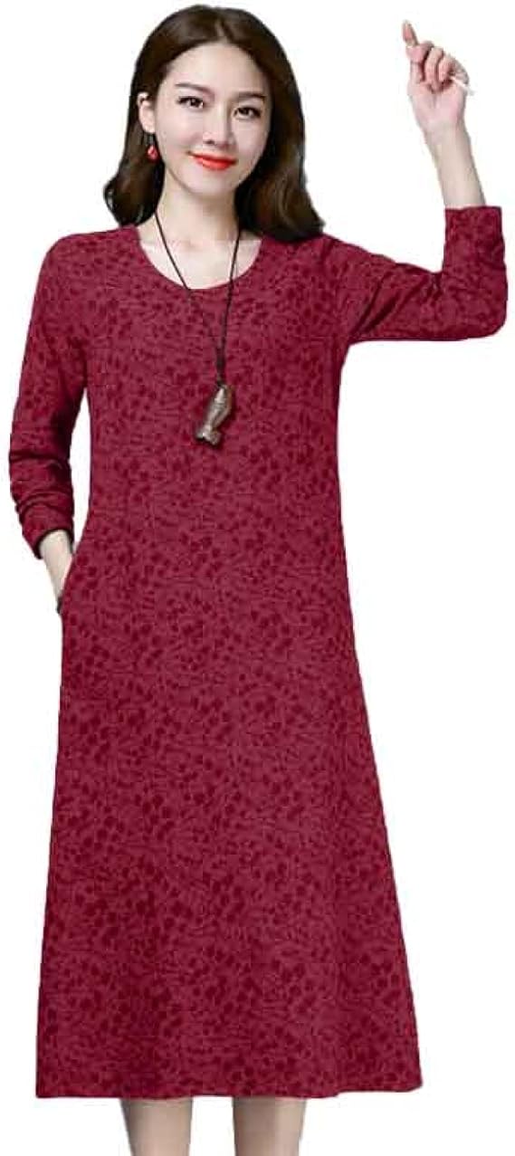 Amazon 長袖ワンピース レディース 柄 模様 ロングワンピース 薄手 カジュアル マキシワンピース 大きいサイズ リネンワンピース ロング ワンピース 大人可愛い エレガント ママワンピース 冠婚葬祭 披露宴 謝恩会 飲み会 イブニングドレス 通販