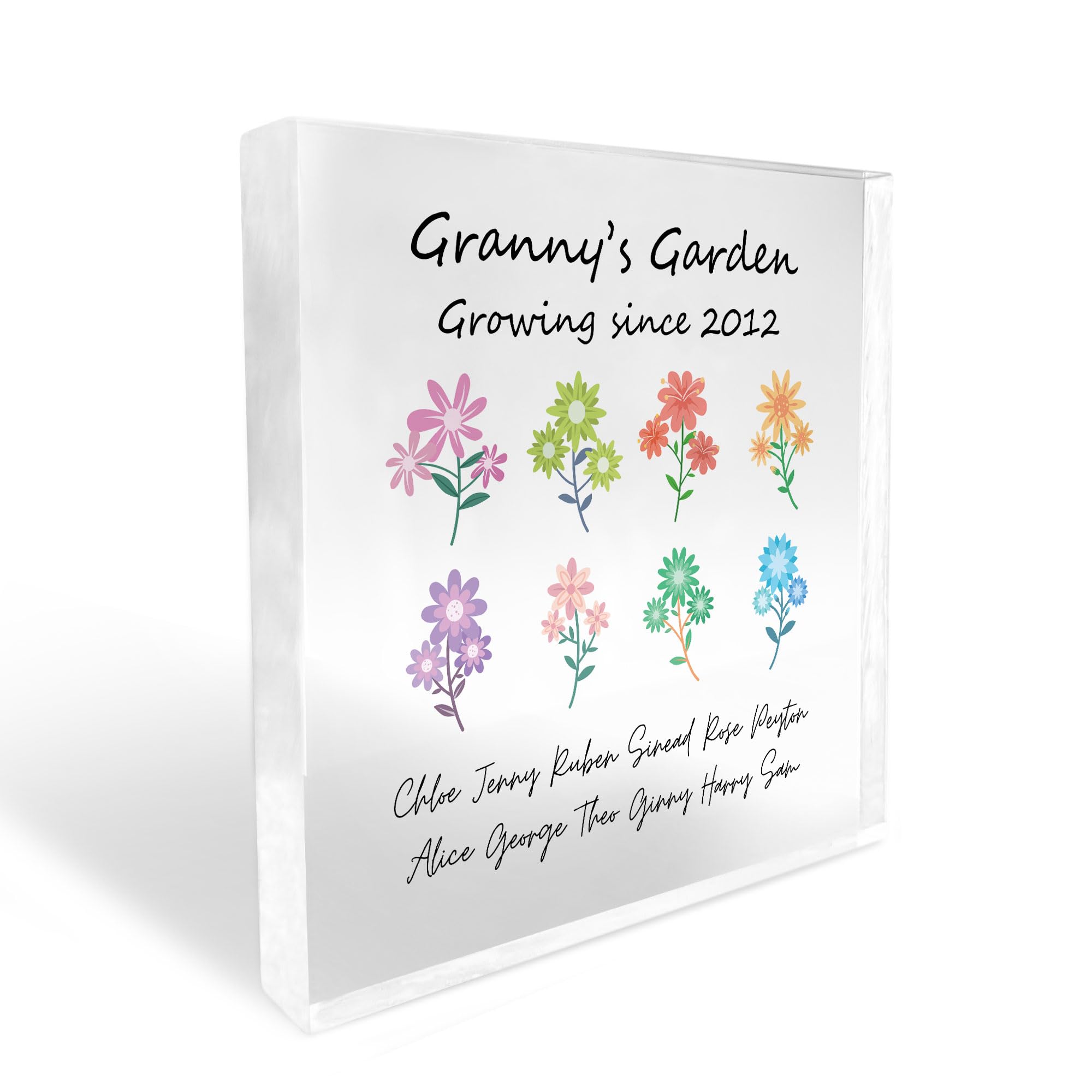 Red Ocean Gift For Grandma Granny Nanny Nanna Personalised Acrylic Block Christmas Birthday Gifts From Grandchildren Grandparent Gifts
