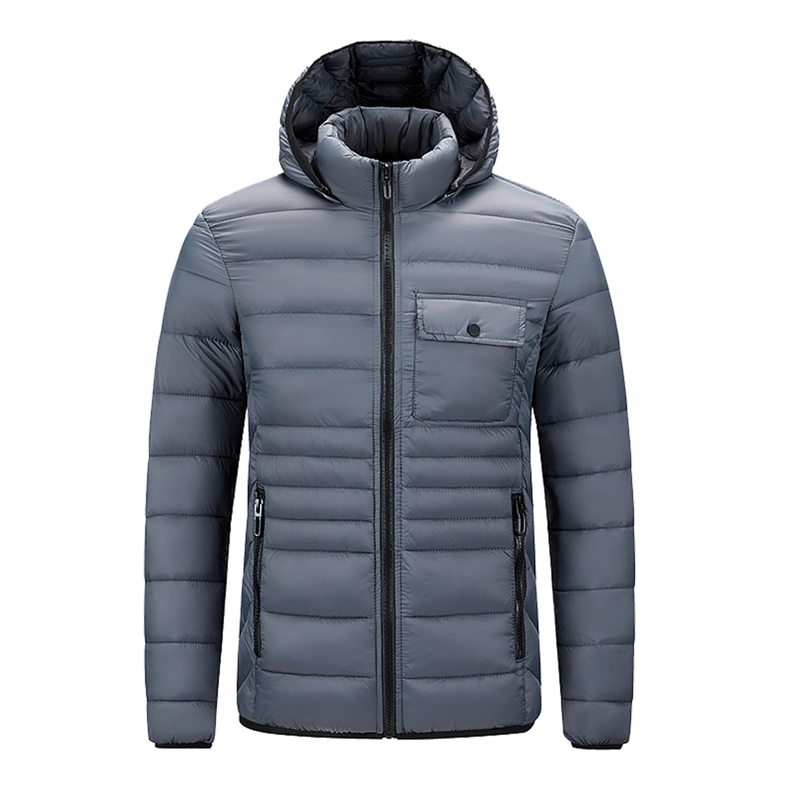 Mens Winter Coats Heavyweight Windproof Oversized Jacket Puffer Full Zipper Down Hoodie 2025 Winter Warm Outwear