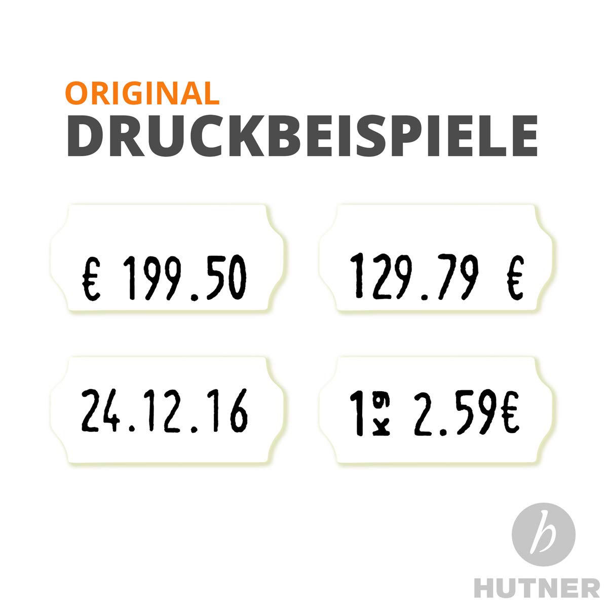 Preisauszeichner Set Jolly C8 inkl. 5 Rollen 26x12 Preisetiketten - weiss ablösbar | MHD Datumsauszeichner | HUTNER