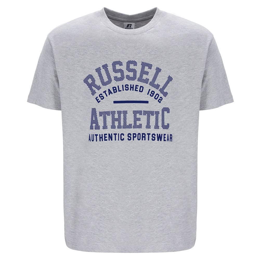 Russell Athletic Men's New Grey Marl A30071-Vk-091 Rea 1902-S/S Crewneck Tee Shirt T-Shirt Size M