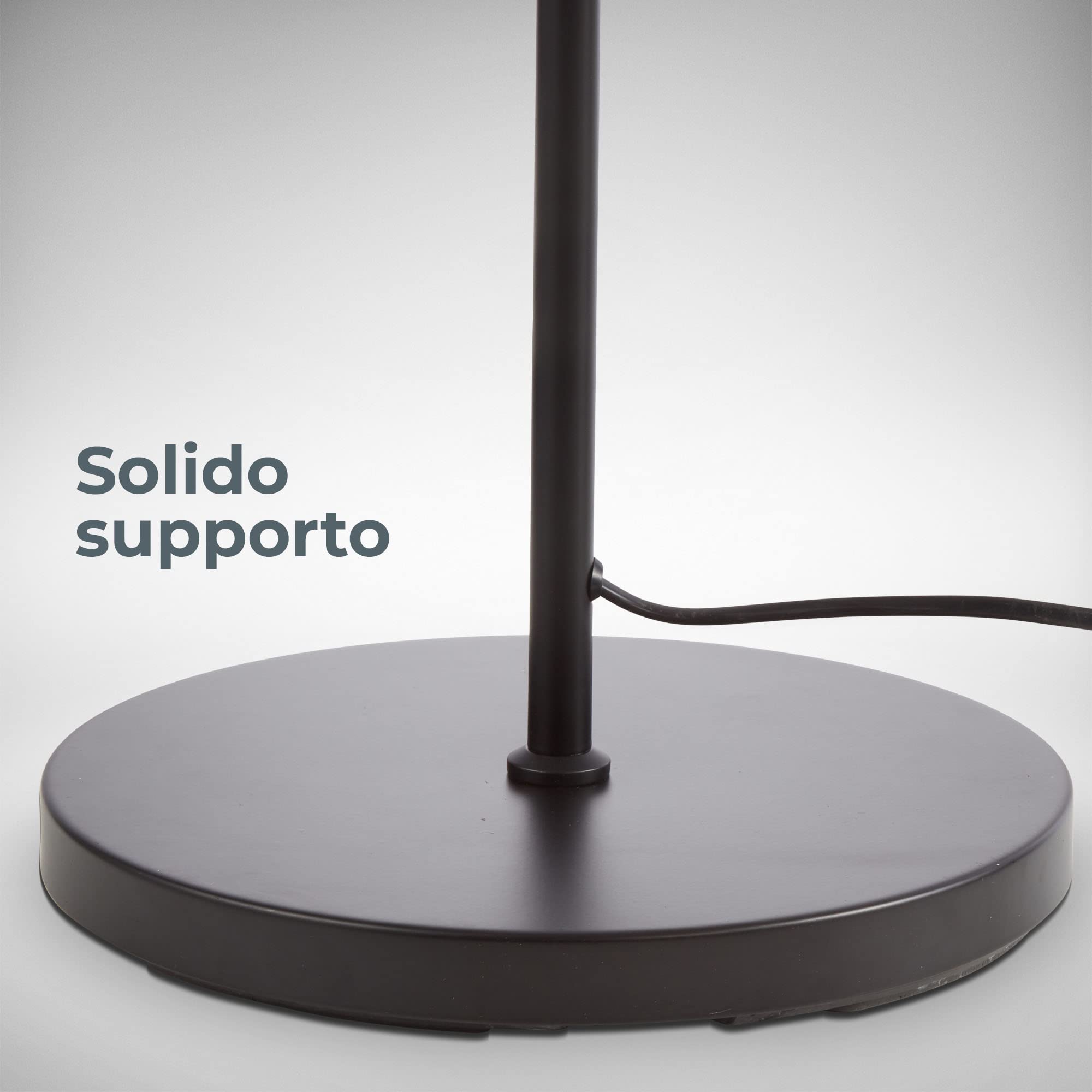 B.K.Licht Lampada da terra con paralume orientabile nero-oro, attacco per lampadina E27 non inclusa, piantana retro con interruttore a pedale, paralume in tessuto Ø30 cm