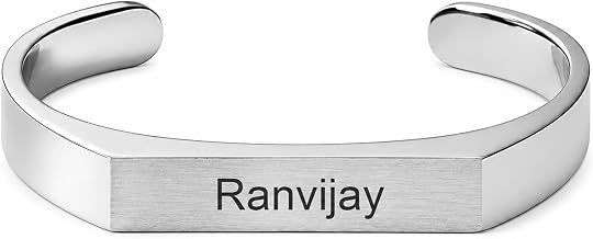 SAVRI Personalized Stainless Steel unisex Kada with Your Name or Small Positive Inspirational Quote or Message Engraved | Ideal for boyfriends, Husband, wife, girlfriends