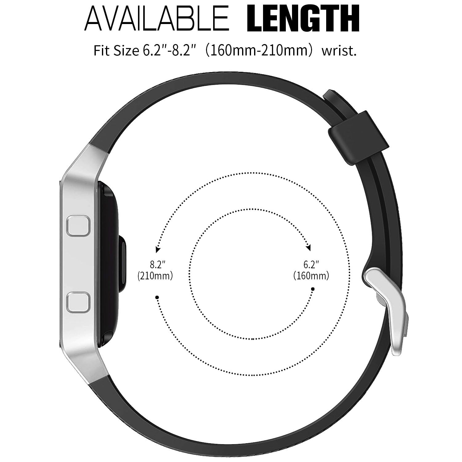Panda Bobo Strap Compatible with Fitbit Blaze, Silicone Adjustable Replacement Sport Wrist Strap (Large, Pack A - 3 Straps) - Image 2