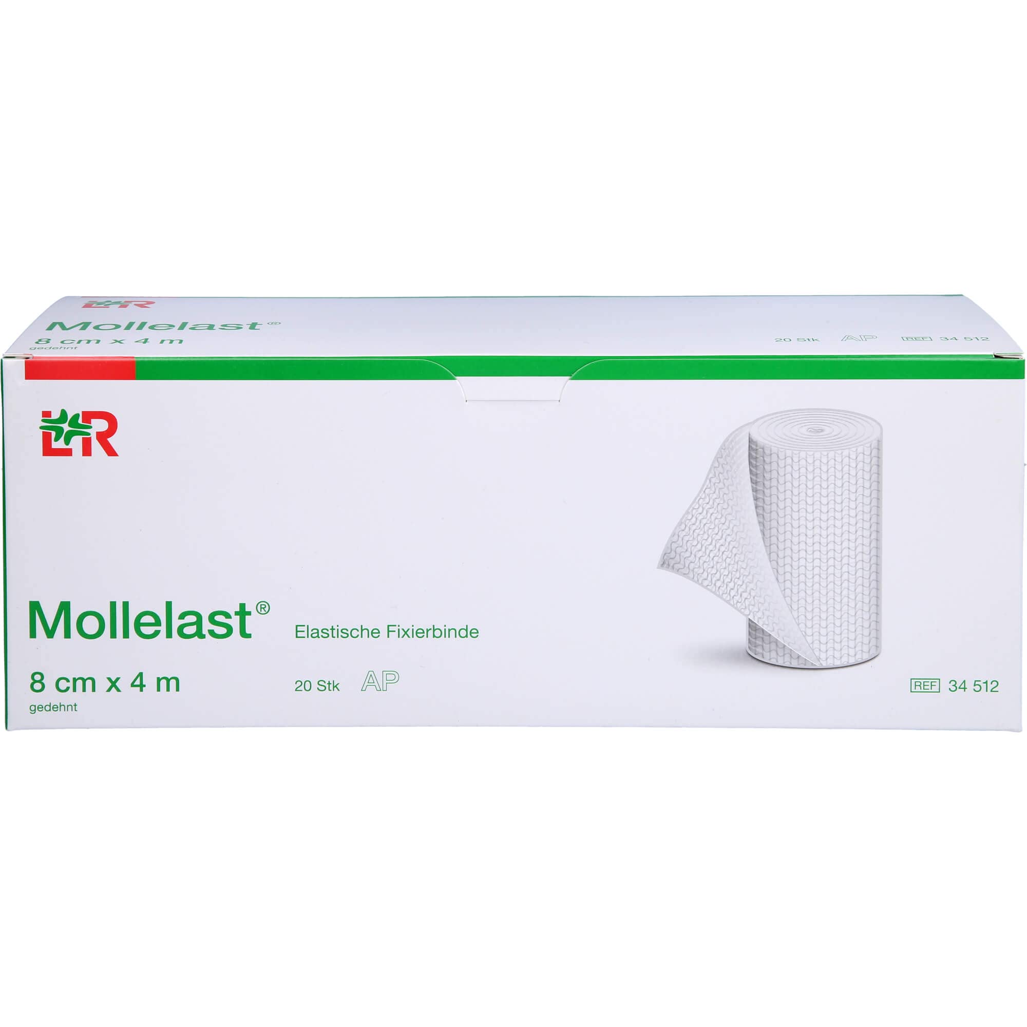 HANSAPLAST Elastischer Fixierverband 8 Cm X 4 M – Gekreppt, Für Wunden, Hautfreundlich