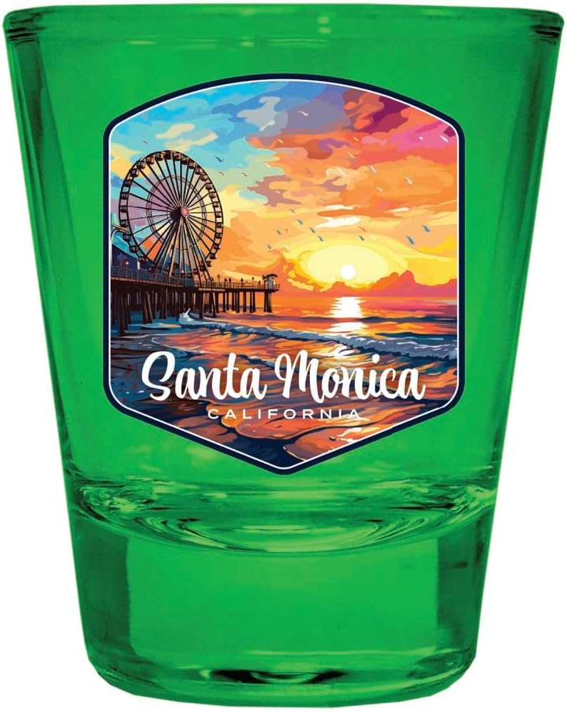 Vaso Tequilero R and R Imports Santa Monica California 2 oz Verde Pack de 4