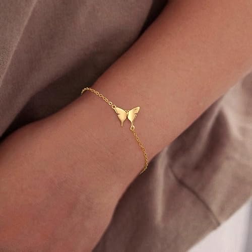 Miniatura 6 de Butterfly Bracelet Gold Bracelets for Women, 14K Gold Plated Butterfly Cute Bracelets Initial Bracelets for Women Teen Girls Gifts Gold Bracelet
