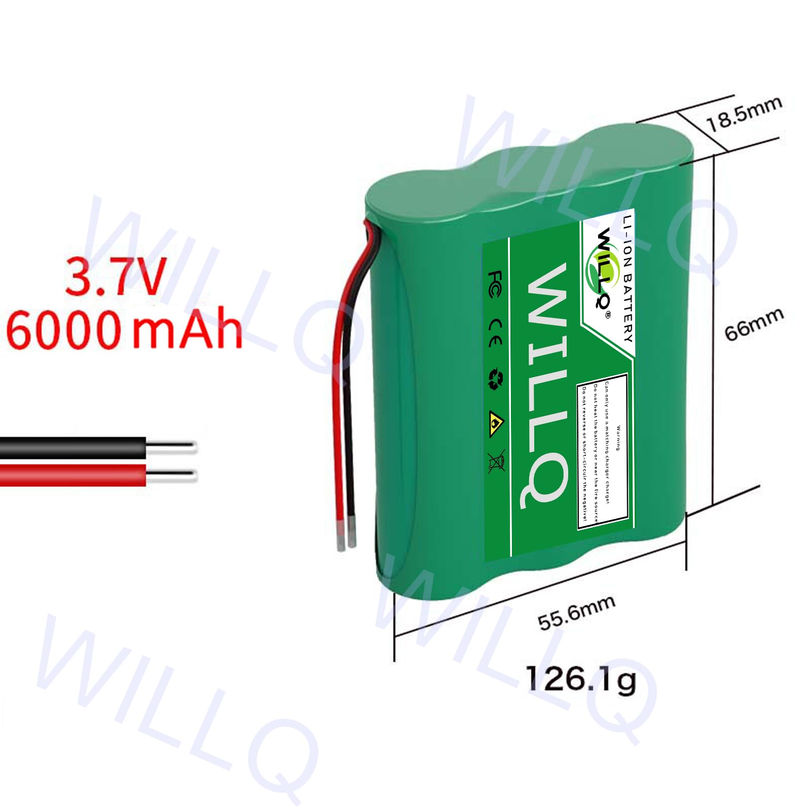 Amazon | WILLQ 3.7V 6000mah 6900mah 充電式バッテリーパック