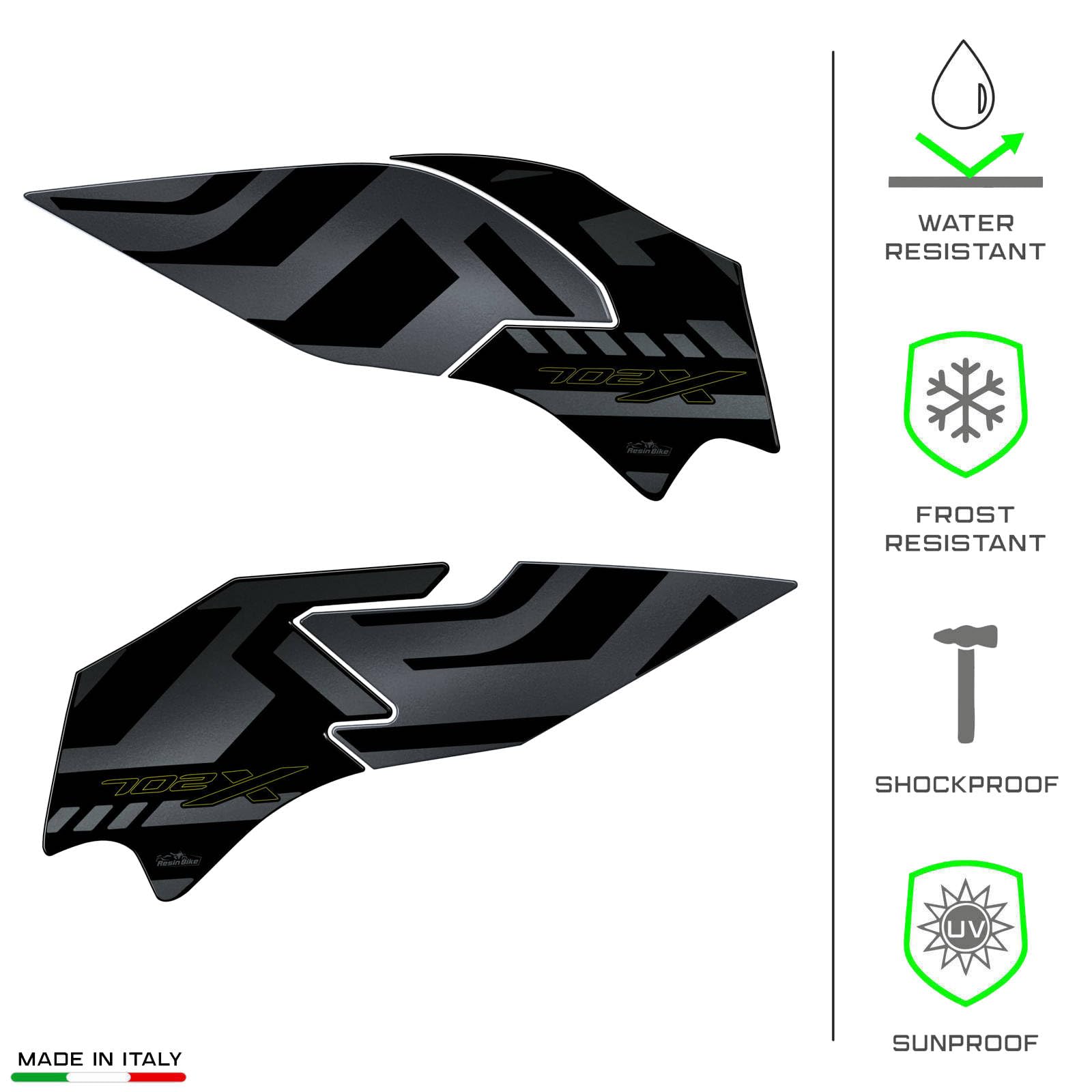 Autocollant Moto 3D compatibles avec Benelli TRK 702X 2023-2026 Réservoir Vert