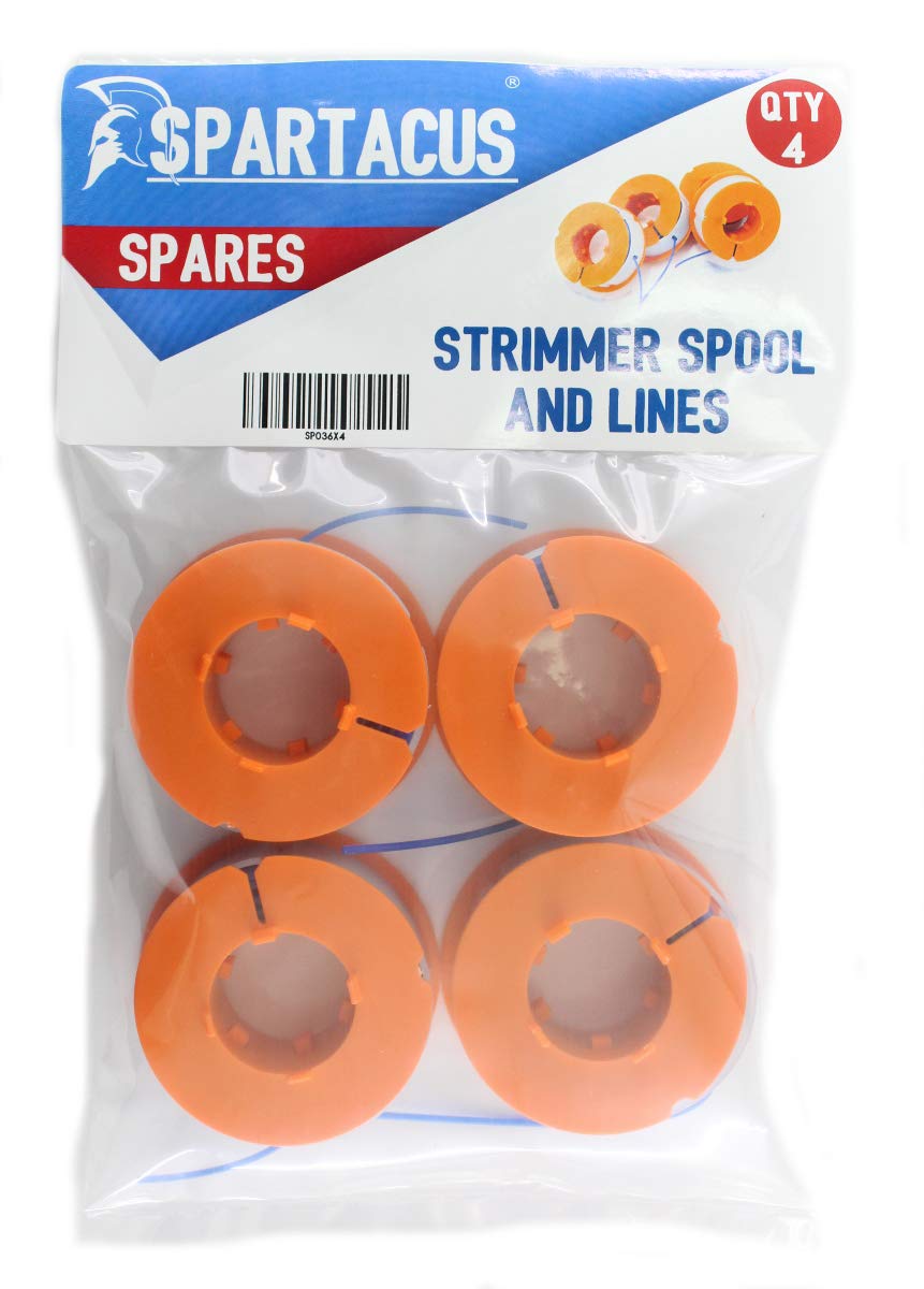 Spartacus 4x Spool and 1.5mm Trimmer Line Fits Qualcast Trimlite 23E 23SE 23XSE