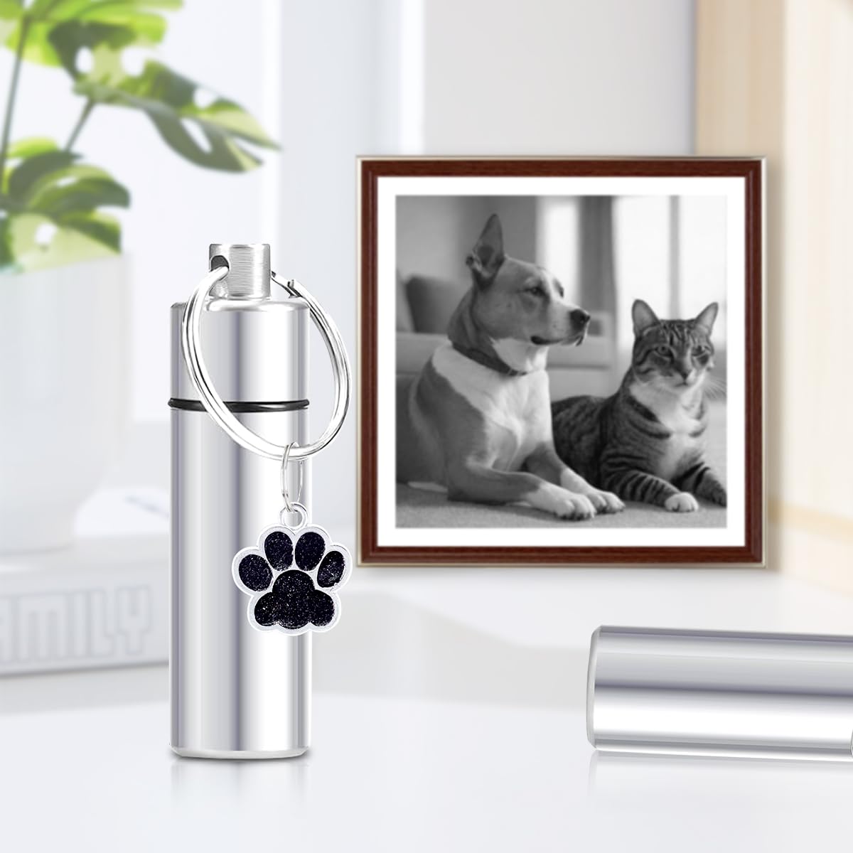 Asaisimg 3 Pcs Waterproof Cremation Pet Urns Keychain for Dogs Ashes Small Urn Memorial Pendant Keychain - Image 3