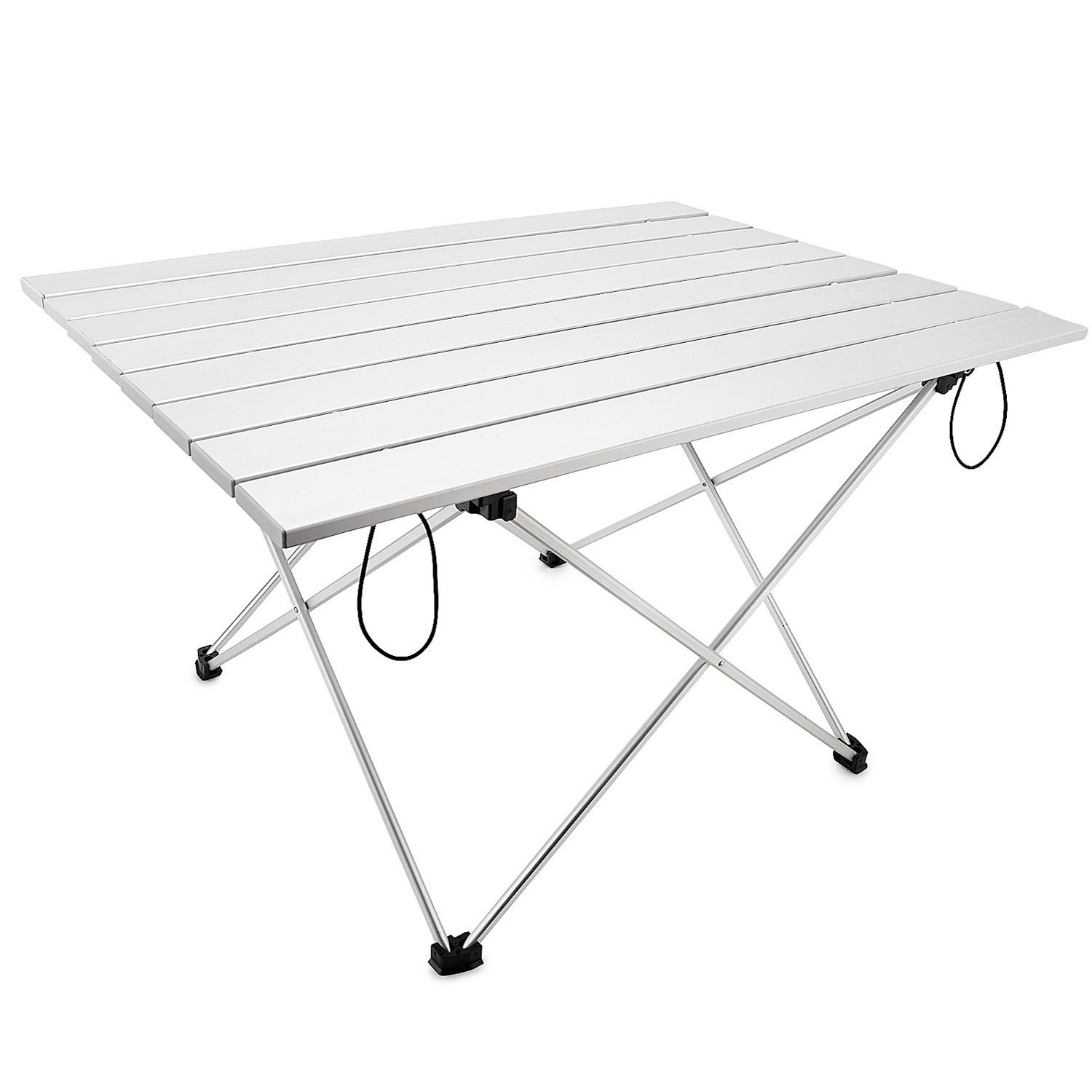 Portable Camping Table Aluminum Folding Table with Carrying Bag Roll up Table for Picnic, Camping, BBQ, Fishing, Beach, Travel - Silver