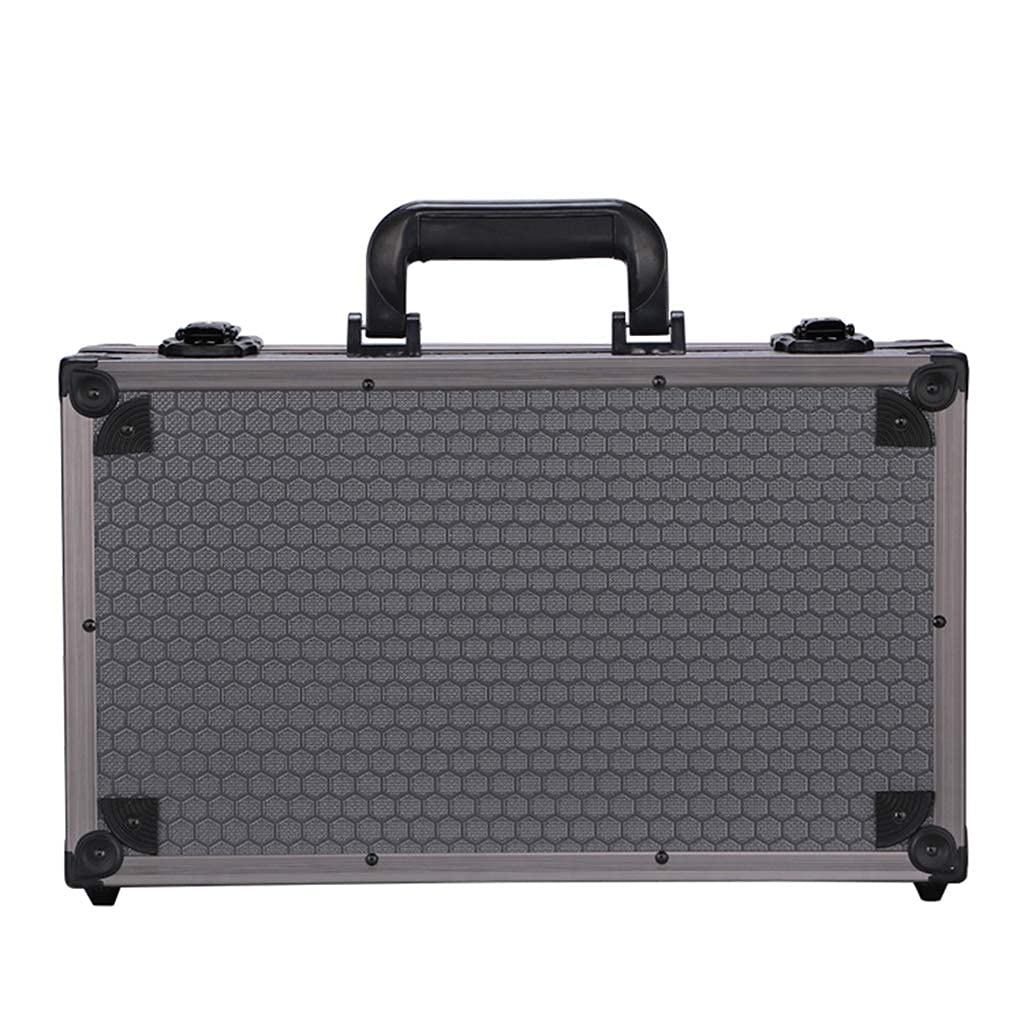 Przenośna twarda walizka lotnicza, aluminiowa walizka transportowa czarna teczka skrzynka narzędziowa zamykane pojemniki do przechowywania Equiment Case, bez gąbki - 40 x 23 x 12 cm