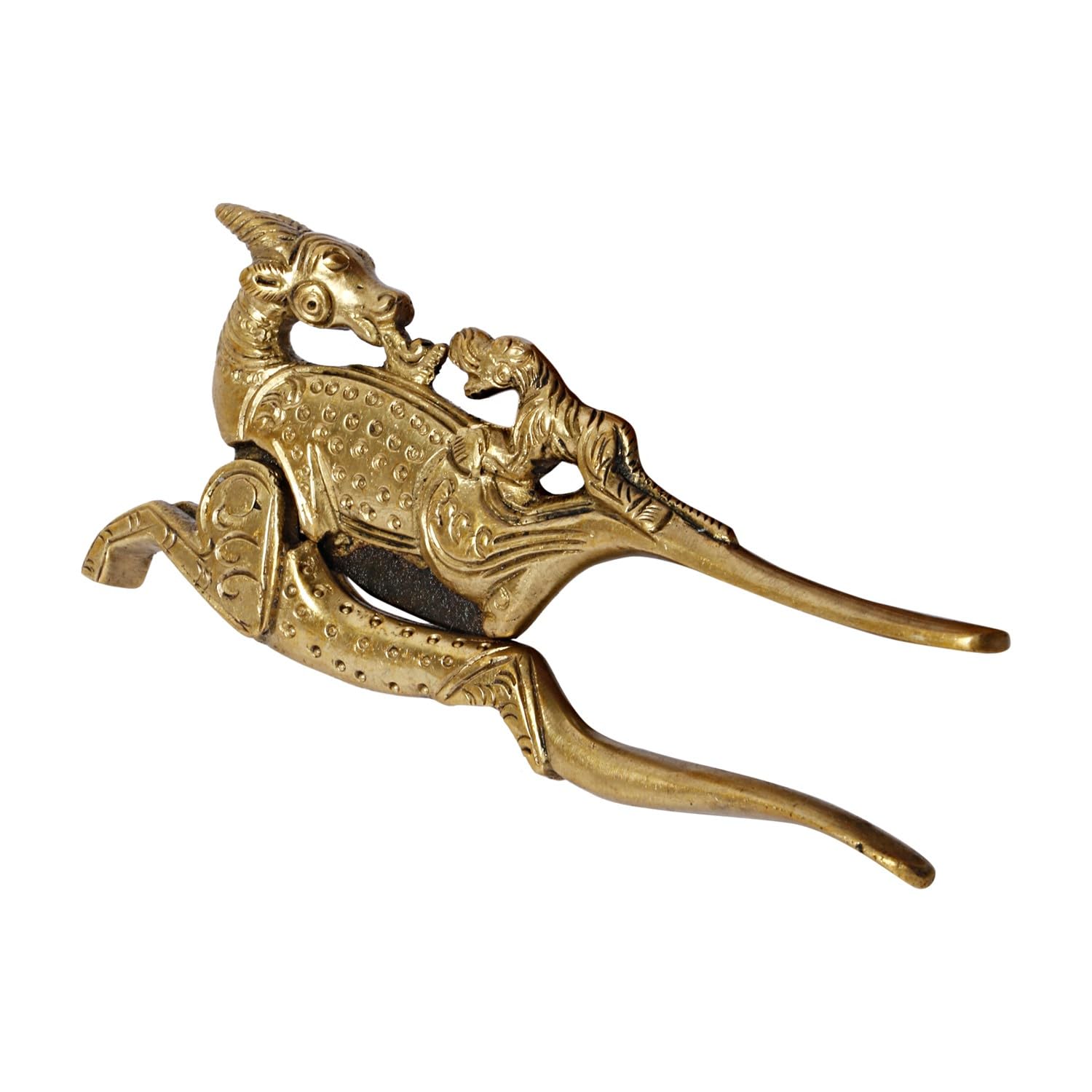 ARTVARKO Emporte-pièce en laiton motif cerf ethnique Supari Betel Cutter Sudi Sarota Cracker Akhrot/Noyer Sudi & Adkitta 12,7 cm