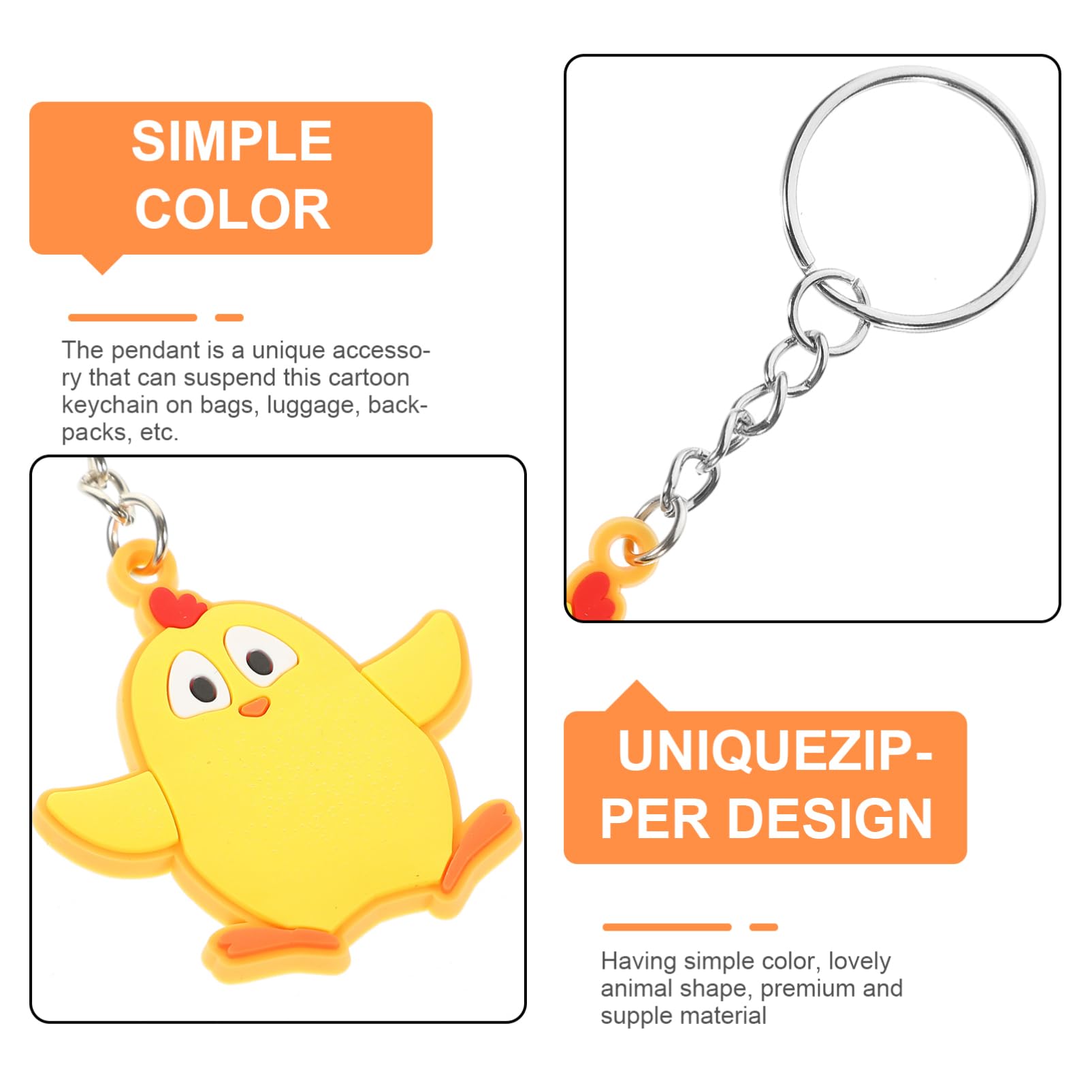 ibasenice Portachiavi in Pvc Animali da Fattoria 8 Pezzi Decorazione per Zaini e Telefono Portachiavi Originale Carino e Delicato per Ogni Occasione