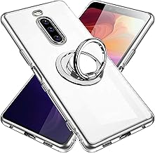 Xperia 1 Case, Ring, Transparent, TPU Clear with Ring, Rotating Ring, Xperia 1 SO-03L SOV40 Cover, Completely Transparent, Anti-Yellowing, Thin, Soft Shell, Shockproof, Compatible with Car Holder,