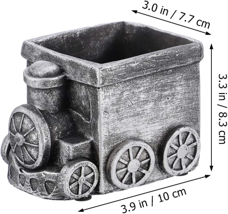 GANAZONO Retro Car Succulent Planter with Drainage Hole Small Ceramic Flower Pot for Indoor Desk Patio Home Office Gardening Decoration