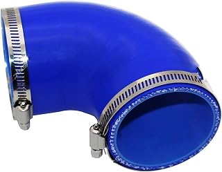 Manguera Tubo Silicona Universal Conector 90 Grados Intercooler Coche Acoplador Tubo Entrada Turbo Varios Tamaños Color Azul Manguera Tubo Entrada Aire Coche(63MM)