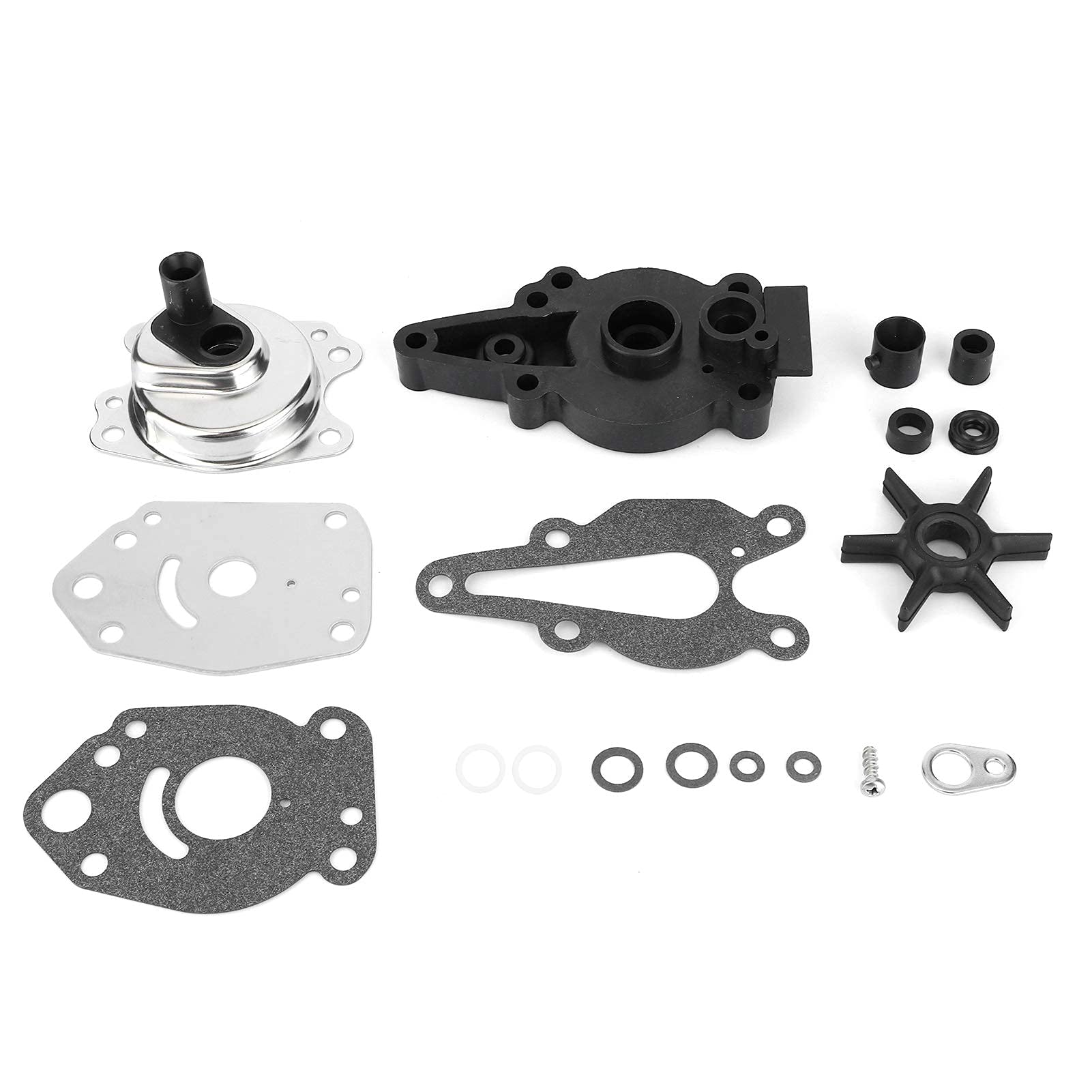 Kit de reparación de impulsor de bomba de agua, grado marino 46-42089A5, repuesto fueraborda para Mariner 6-15, kit de reconstrucción de acero inoxidable y goma con juego completo de juntas