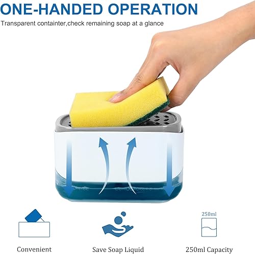 Miniatura 2 de Dispensador de jabón de alta calidad, dispensador de jabón para platos para cocina, dispensador de líquido de lavado, dispensador de jabón de cocina