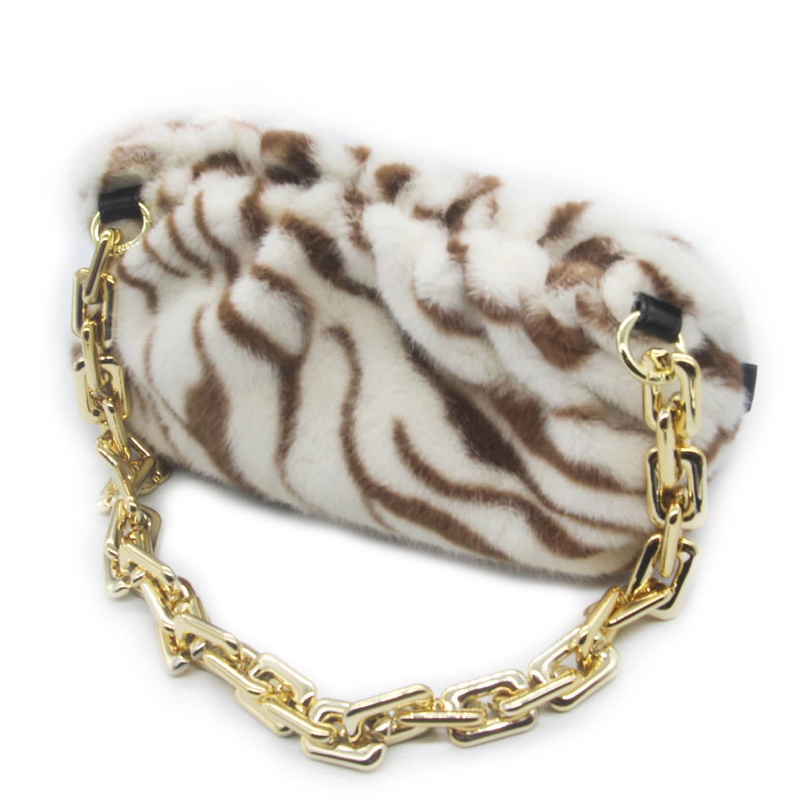 Naariianwomen Faux Fur Cross Body Shoulder Bag Cloud Shape