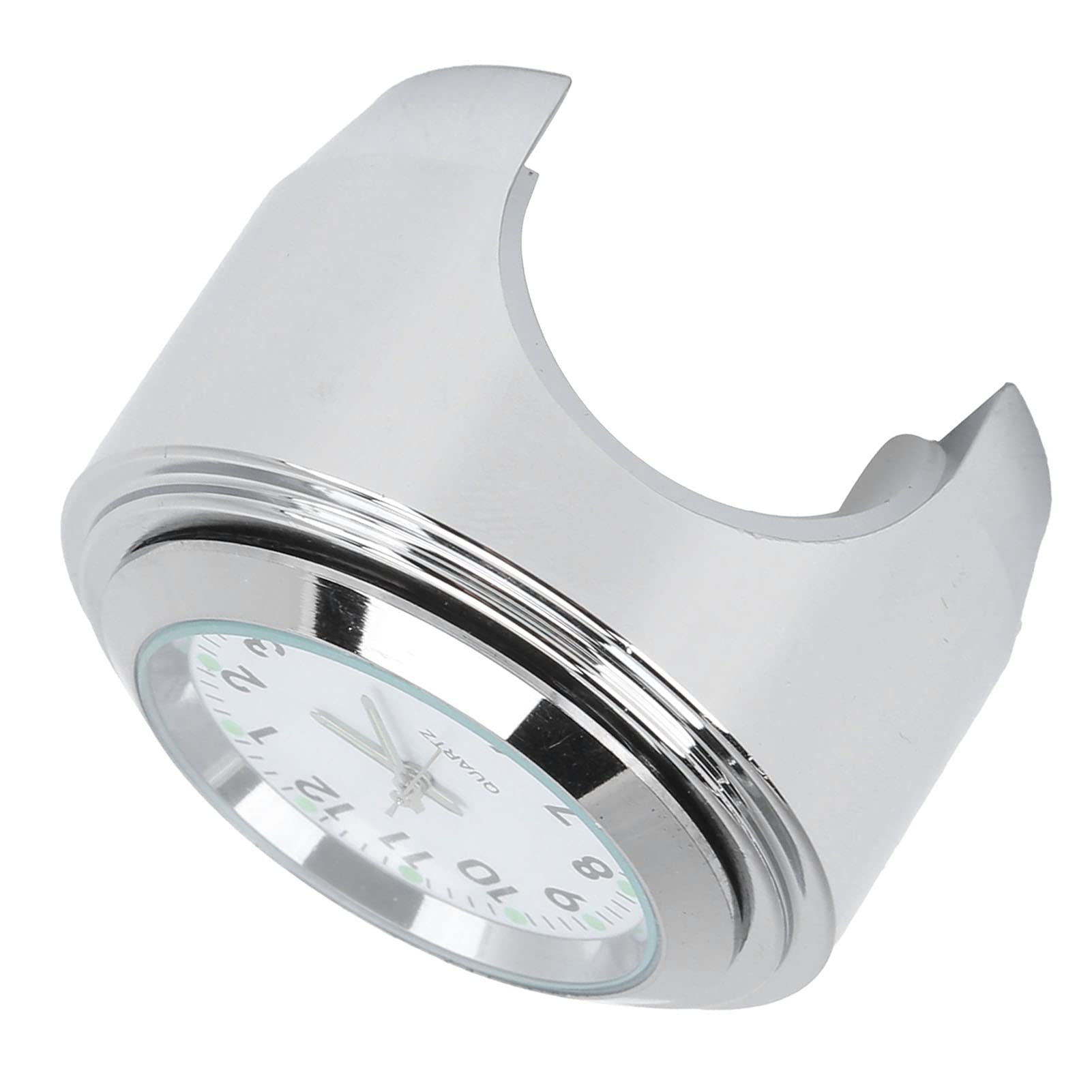Kierownica Dial Zegar Motocyklowy， Zegar na Kierownicę Motocykla， Zegar do Montażu na Motocyklu Okrągły Zegarek Aluminiowy Wodoodporny Luminous Universal do Kierownicy 7/8in-1in(biały)