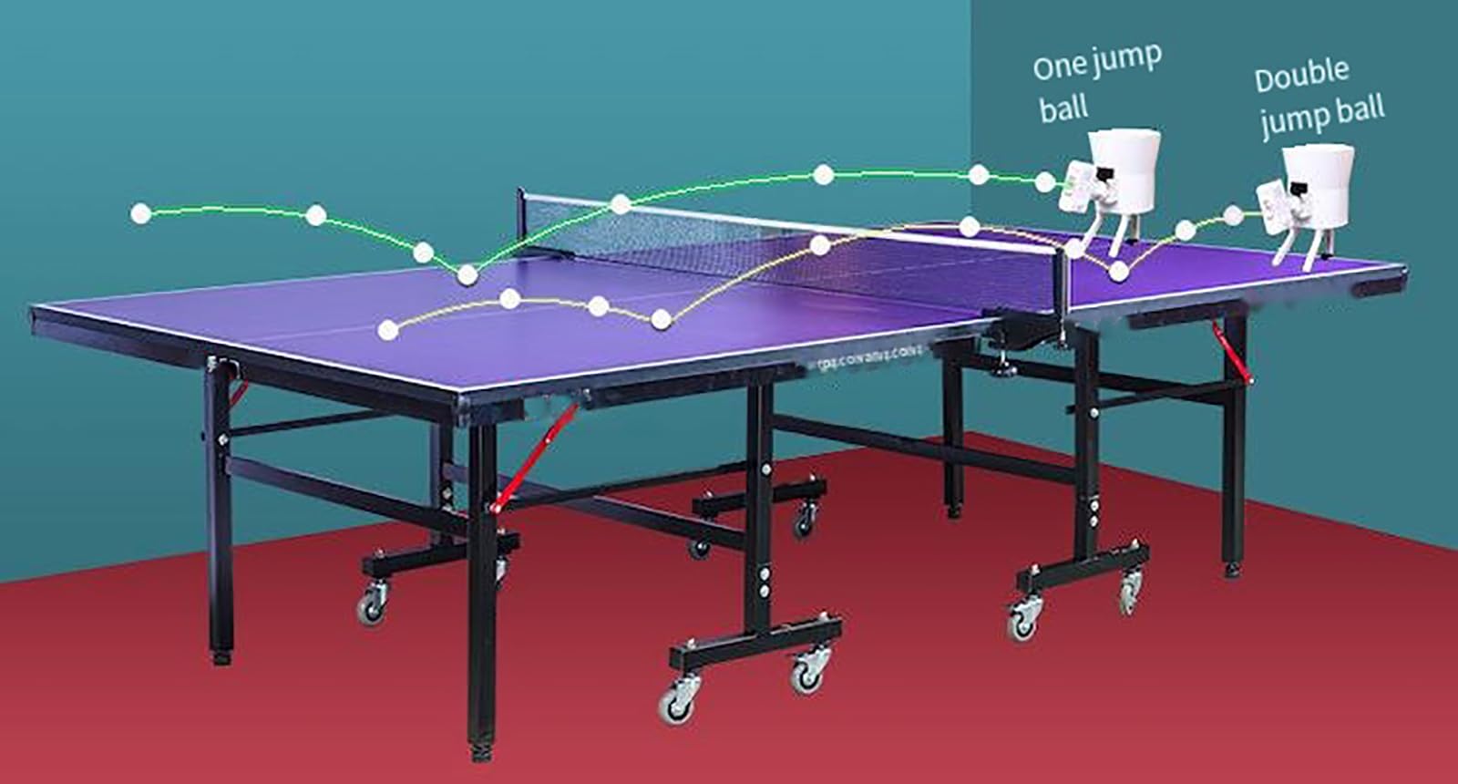 Macchina robot da ping pong, macchina per palline da ping pong con telecomando, può contenere circa 120 palline, 1-50 m/s, potente motore brushless, regolazione della velocità, per esercitarsi a casa