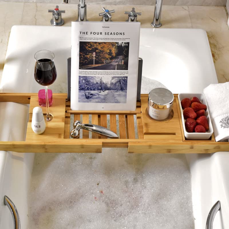 Support de baignoire réglable blanc pour éviter les chutes d'objets dans l'eau - 4
