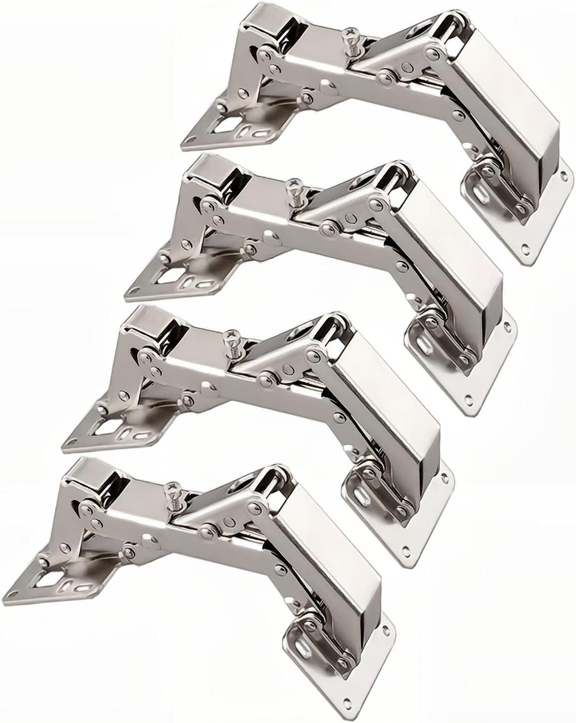 Qrity 4 PCS 175 Degree Hinges Soft Close, Frameless Hydraulic Cabinet Doors Hinges, Adjustable Mounting Hinges for Cabinet, Cupboards, Wardrobe