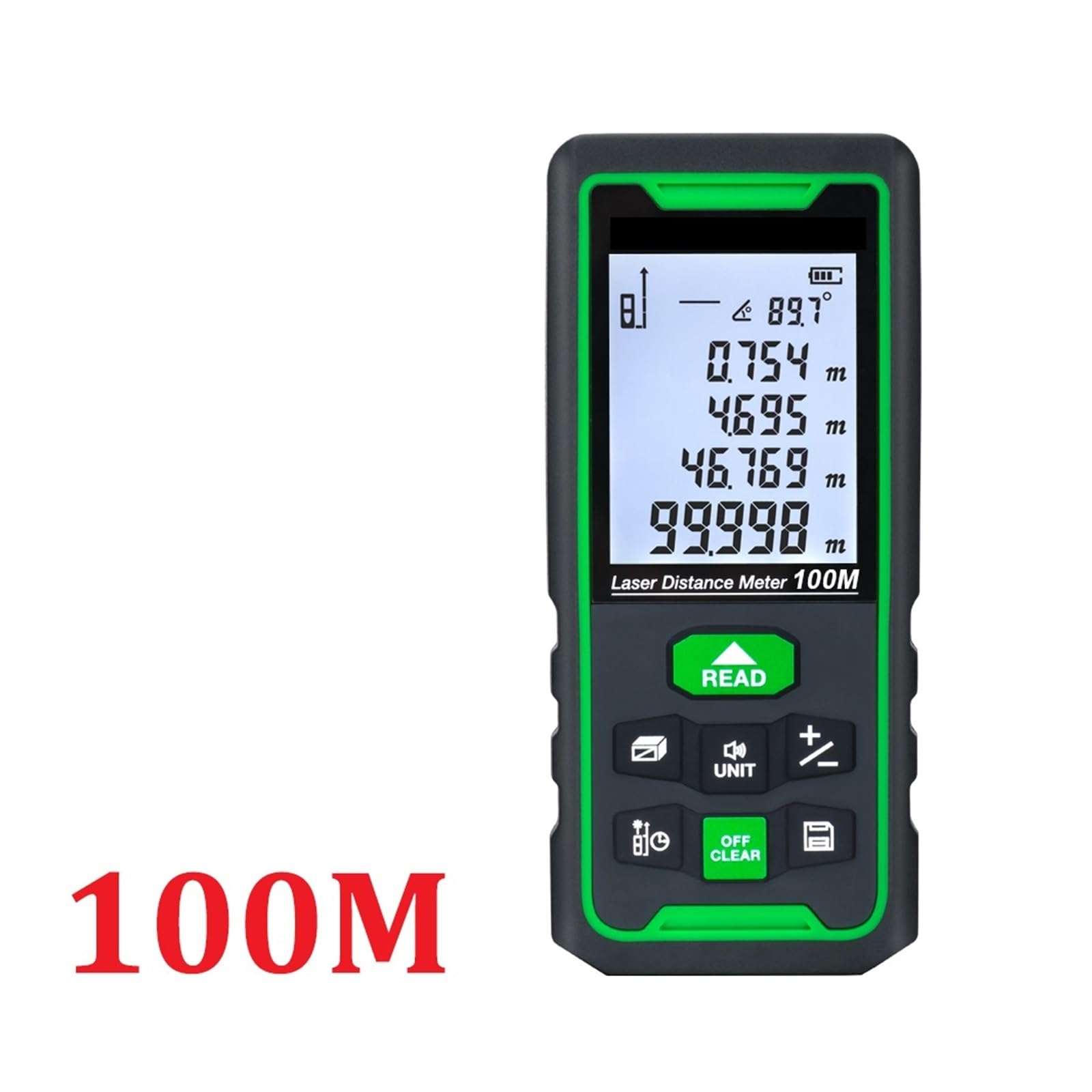 Medidor de área de terreno Telémetro Digital Medidor De Distancia 50m 70m 100m Telémetro Cinta Métrica Regla De Nivel Electrónico Ruleta Mide distancia, área y volumen(50M)