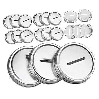 缶詰コイン Amazon.co.jp: 60個 メイソン貯金箱のふた 家庭用缶詰カバー 瓶