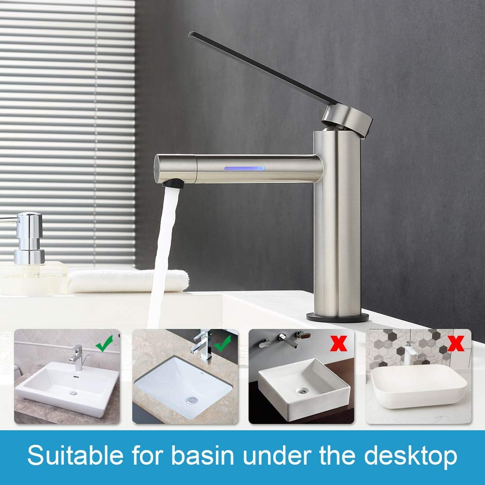 Grifema G11002A Dotknij umywalki LED, szary, 3/9 cala