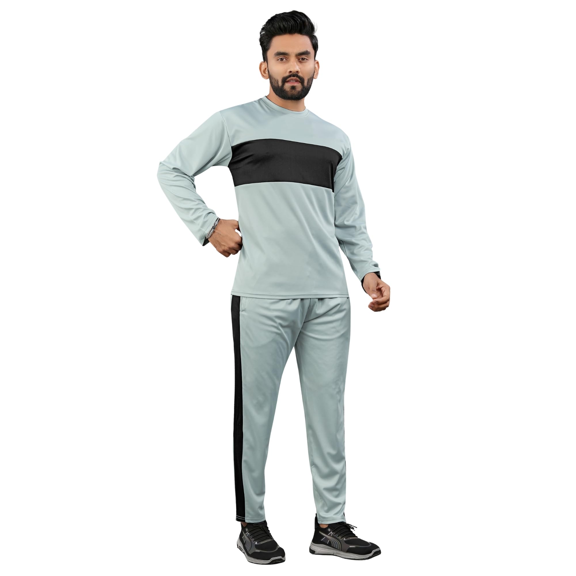 Men's Track Set For Casual And Sports Activity | Cotton Fabric| Half Sleeve Round Neck Top & Track Pants |Soft Texture | Regular Fit | LAXMI -02- SHIVA-image-43