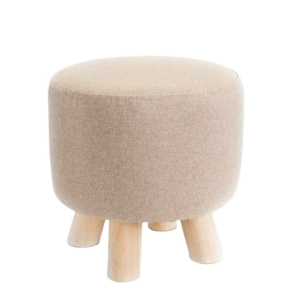 KUYCCSTRESI Square Jacquard Stool Cover Anti Slip Detachable Footstool Cover(Beige Round)