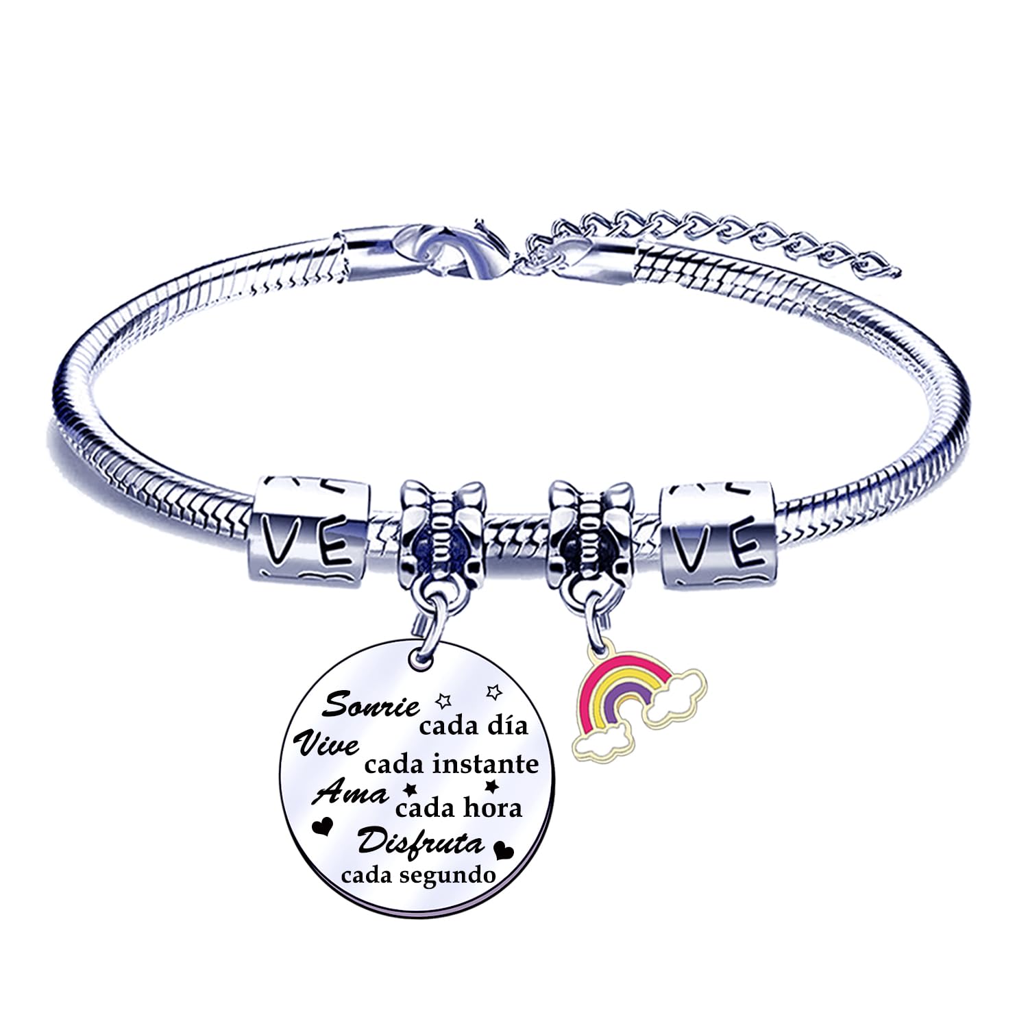 POIUYTRE Pulseras Mujer Regalos Inspiradores Mujer Regalo Mujer - SONRIE CADA DIA VIVE CADA INSTANTE - Regalo Cumpleaños Mujer Pulseras para Amiga Hermana Hija Hijo