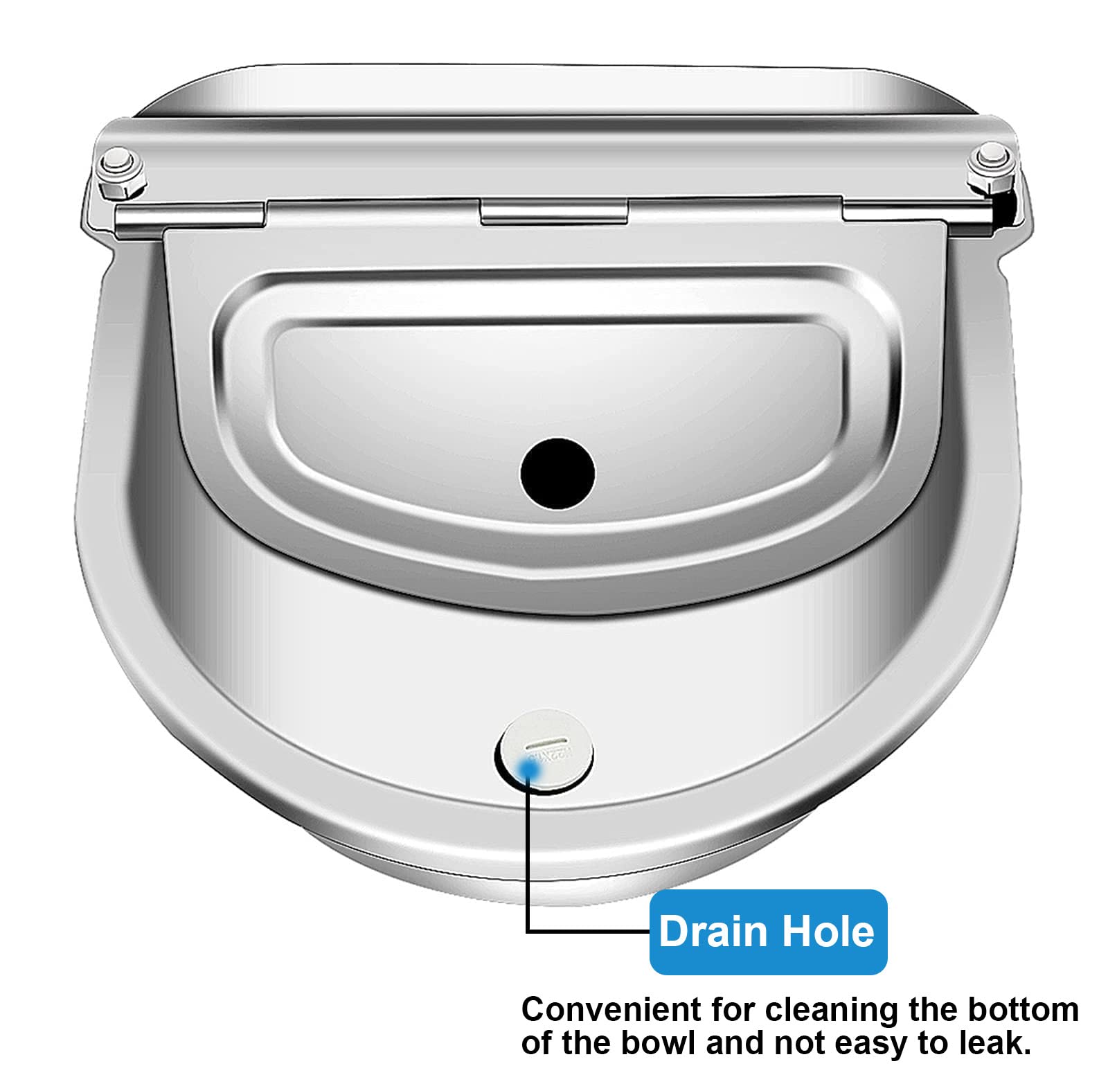 Abbeveratoio automatico per bestiame in acciaio inox 304 per cane, capra, maiale, abbeveratoio con 2 valvole galleggianti, tubo dell'acqua da 99 cm, connettore da 3/4"