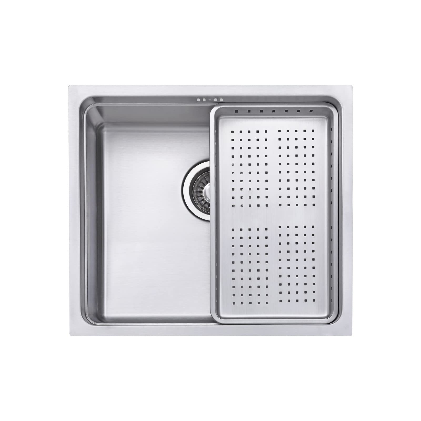 Fregadero De Cocina Grande Para U00e1rea De Preparaciu00f3n De Acero Inoxidable Con Colador De Fregadero Cesta De Basura Y Rejilla Inferior 30 X 18 X 10