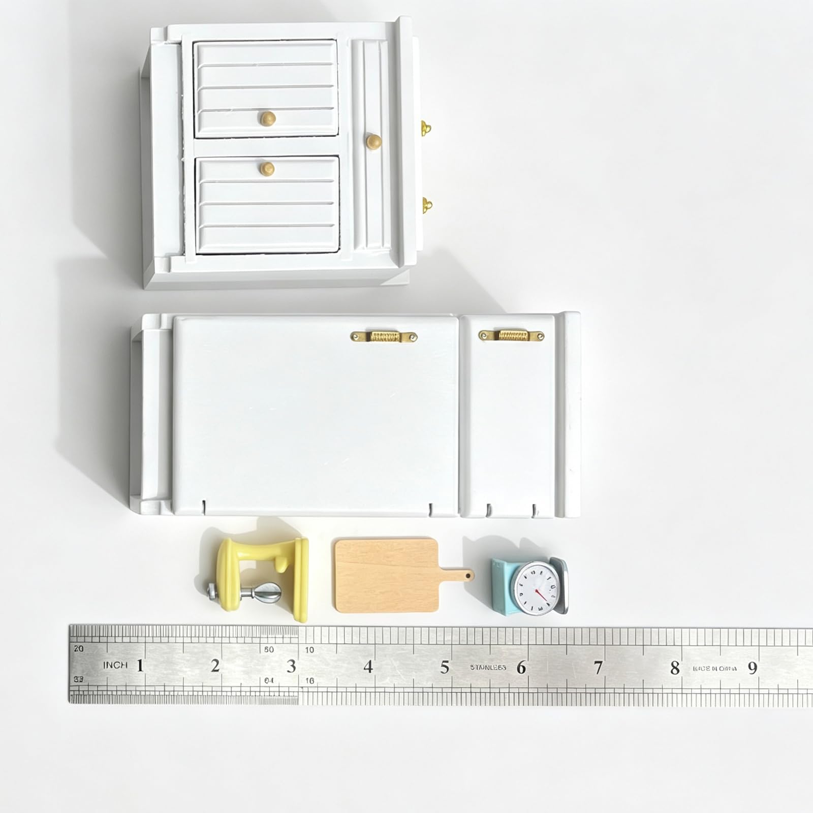 Mobili per casa delle bambole in legno scala 1 12 - Set da cucina (set da cucina)