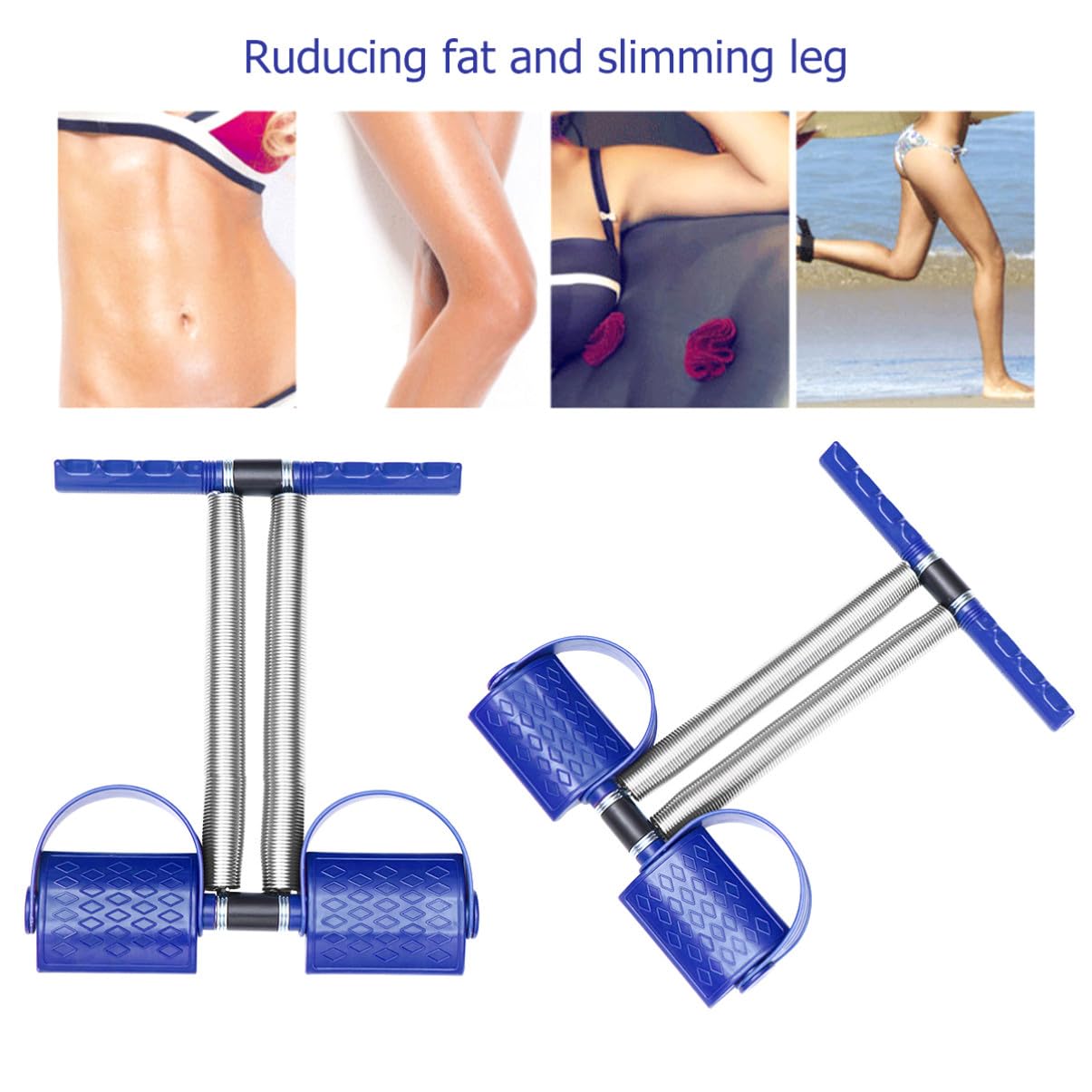 ibasenice Tenditore del pedale ginnico per le gambe attrezzature per l'allenamento delle gambe palestra attrezzature per il fitness fune di trazione in acciaio idoneità alla pedalata Black