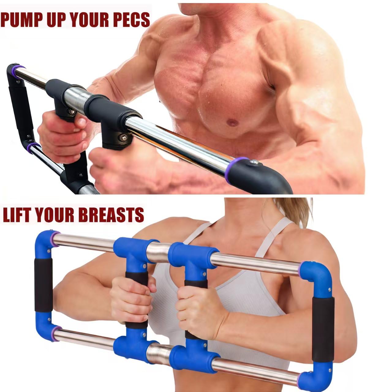 GoFitness Push Down Bar, Attrezzo per Allenamento Pettorali a Casa | Esercizi per Petto, Braccia, Spalle, Addominali e Schiena - Macchina Fitness per Allenamento di Forza