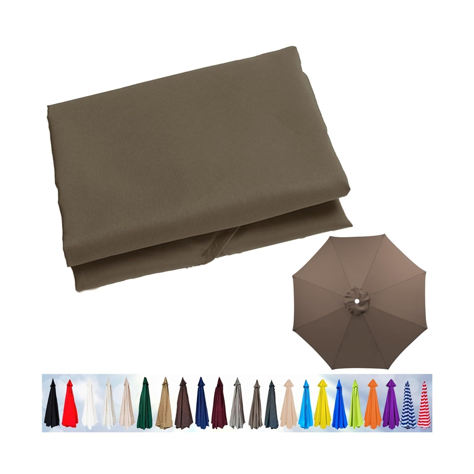 Replacement Parasol Canopy, Garden Umbrella Cover 6/8 Arms, Patio Replacement Cover for 2m/2.3m/2.5m/2.7m/2.8m/3m/3.5m(Deep Top,8ribs:350cm) — image 1