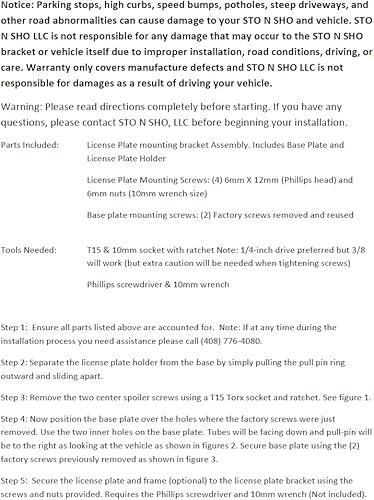 Miniatura 5 de STO N SHO Soporte de placa frontal compatible con Cadillac CT4- V Blackwing 2022-2025 sin divisor de fibra de carbono